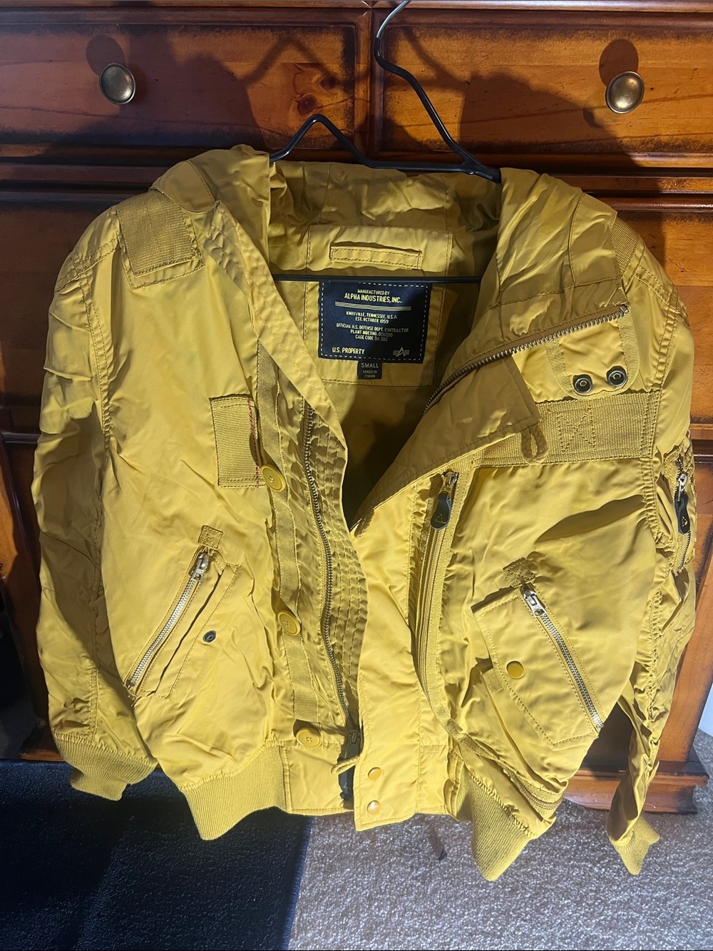 Alpha Industries Yellow Interior Label Bomber Jacket
